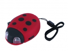 2 LED Ladybug Hand Power Flashlight